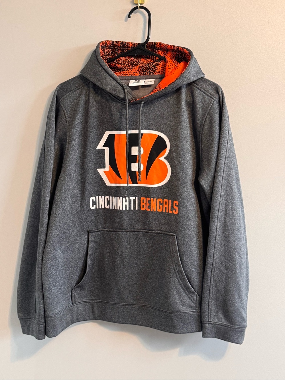 NFL Team Apparel Cincinnati Bengals Hoodie Gray Orange Men’s M Pullover
